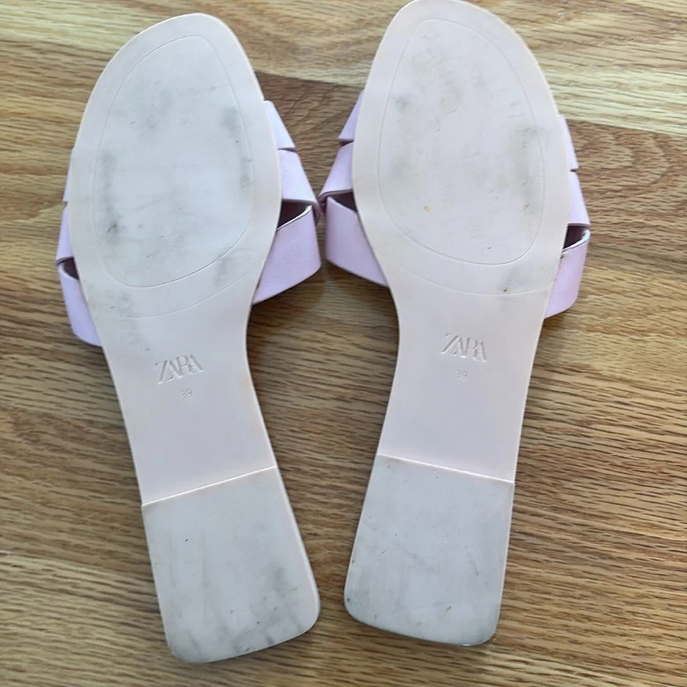 Zara pink leather sandals - Picture 2 of 2